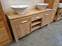 Teakline badkamermeubel new toulouse 160cm 2 deuren + 3 laden - full teak