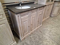 Teakline badkamermeubel retro grey 105cm square + 1 onderbouw waskom - afbeelding 1 van  5