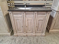 Teakline badkamermeubel retro grey 105cm square + 1 onderbouw waskom - afbeelding 2 van  5