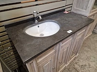 Teakline badkamermeubel retro grey 105cm square + 1 onderbouw waskom - afbeelding 3 van  5