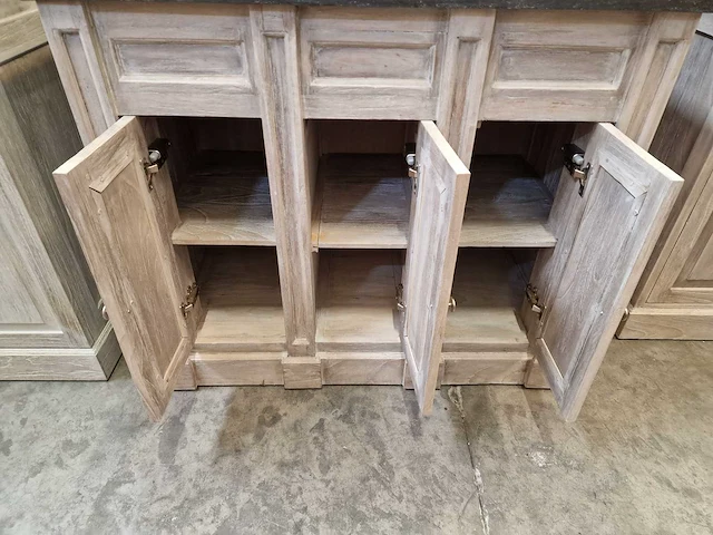 Teakline badkamermeubel retro grey 105cm square + 1 onderbouw waskom - afbeelding 5 van  5