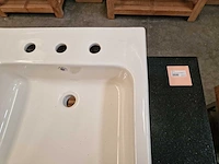 Teakline badkamermeubel saint tropez 90cm met lade + zwarte graniet - afbeelding 5 van  5