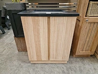 Teakline badkamermeubel singapore 70cm met 2 draaideuren greeploos - afbeelding 1 van  6