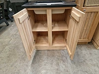 Teakline badkamermeubel singapore 70cm met 2 draaideuren greeploos - afbeelding 2 van  6
