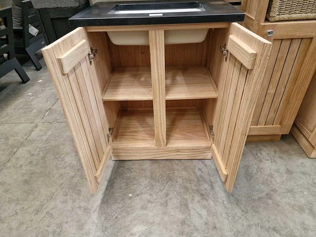 Teakline badkamermeubel singapore 70cm met 2 draaideuren greeploos - afbeelding 5 van  6