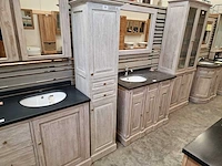 Teakline kolomkast retro grey deuren rechts open + 2 laden massief - afbeelding 2 van  4