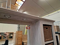 Teakline spiegel met bovenkast retro grey 105cm opbouw met led verlichting - afbeelding 3 van  5