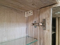 Teakline spiegelkast retro grey 150 x 21 x h70cm - met led verlichting - afbeelding 7 van  7