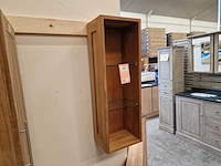 Teakline teak hangkastje met 2 glazen legplanken handdoek model - massief - afbeelding 1 van  3