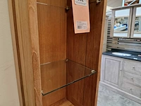 Teakline teak hangkastje met 2 glazen legplanken handdoek model - massief - afbeelding 3 van  3