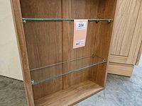 Teakline teak hangrek essence 70cm hoog 14cm diep + 2 glazen legplanken - afbeelding 3 van  3