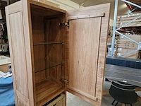 Teakline teak kolomkast new versailles 35 x 35 x h180cm 2 draaideuren met nis ro - afbeelding 4 van  4