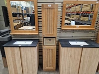 Teakline teak kolomkast quebec 2 draaideuren met nis ro - massief - afbeelding 3 van  5