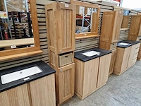 Teakline teak kolomkast quebec 2 draaideuren met nis ro - massief - afbeelding 4 van  5