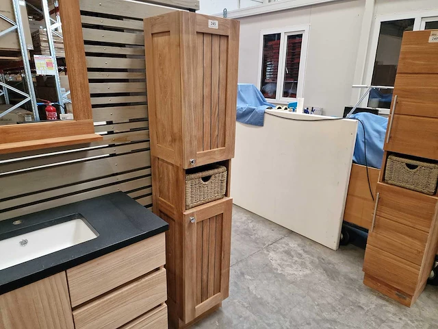 Teakline teak kolomkast quebec 2 draaideuren met nis ro - massief - afbeelding 4 van  4