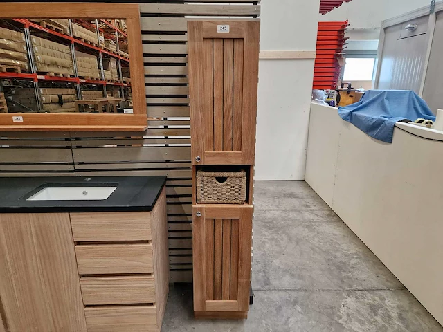 Teakline teak kolomkast quebec 2 draaideuren met nis ro - massief - afbeelding 1 van  4