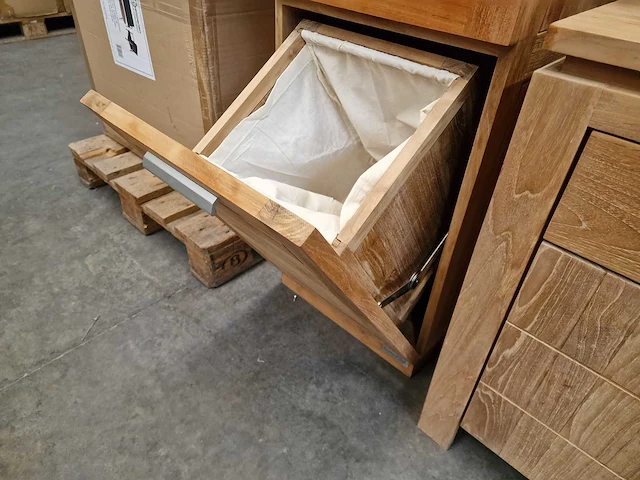 Teakline teak kolomkast xl new toulouse - 2 deurs links open met klapdeur - afbeelding 5 van  5