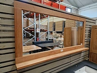 Teakline teak spiegel essential 150cm x h70cm lijst 7cm met legplank
