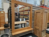 Teakline teak spiegel essential 75cm x h90cm lijst 7cm met legplank - afbeelding 1 van  3