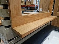 Teakline teak spiegel essential 75cm x h90cm lijst 7cm met legplank - afbeelding 3 van  3