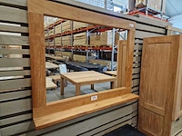 Teakline teak spiegel essential 90cm x h70cm lijst 7cm met legplank