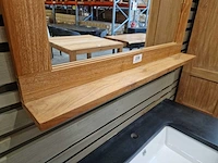 Teakline teak spiegel essential 90cm x h70cm lijst 7cm met legplank - afbeelding 3 van  3