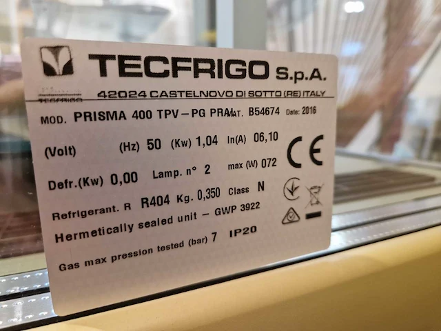 Tecfrigo - prisma 400tvp-pg - koelvitrine - afbeelding 5 van  6
