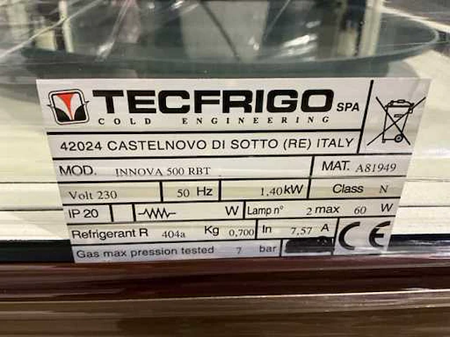Tecfrigo innova 500 rbt staande koel en vries vitrine - afbeelding 7 van  7