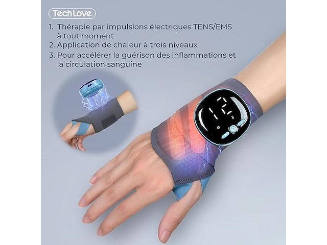 Tech love polssteun, met tens/ems en warmte - afbeelding 2 van  5