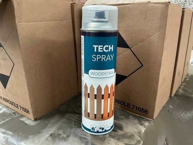Tech spray woodstain spuitbus transparante houtbeits (30x) - afbeelding 1 van  3