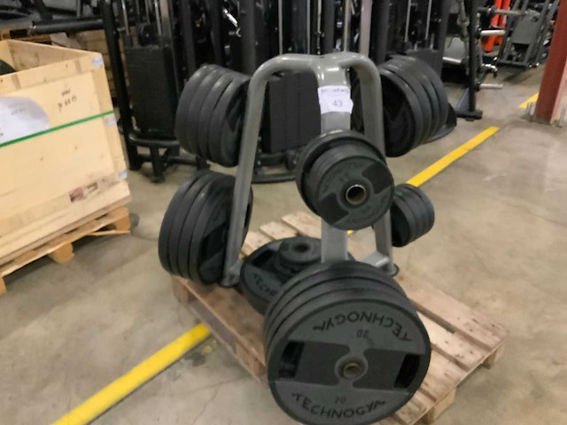 Technogym schijven pu 50mm met pure rek 10x20;8x10;2x5;6x2,5;2x1,25kg krachtstation - afbeelding 1 van  4