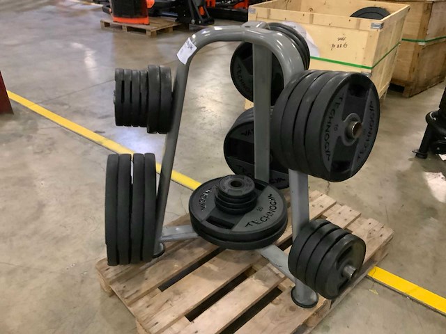 Technogym schijven pu 50mm met pure rek 10x20;8x10;2x5;6x2,5;2x1,25kg krachtstation - afbeelding 2 van  4