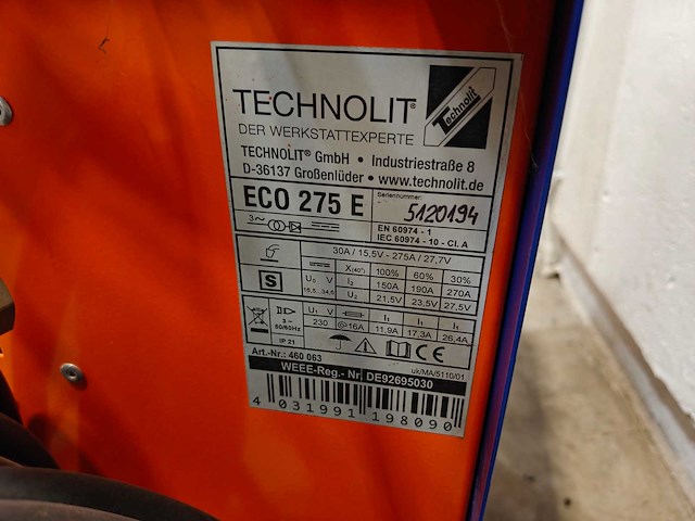 Technolit - eco 275 e - technolit mig-mag lasapparaat - afbeelding 6 van  6