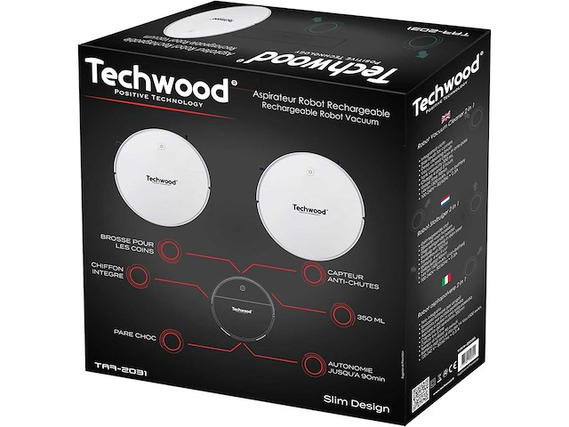 Techwood tar-2031, 2-in-1 robotstofzuiger, wit, 350 milliliter - afbeelding 4 van  4