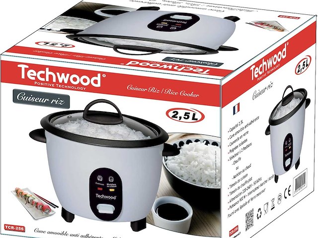 Techwood tcr-256 cuiseur riz multi fonctions 2,5 l (x2) - afbeelding 1 van  4