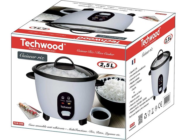 Techwood tcr-256 cuiseur riz multi fonctions 2,5 l (x2) - afbeelding 2 van  4