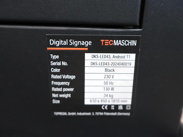 Tecmaschin dks-led43 totem - afbeelding 2 van  10