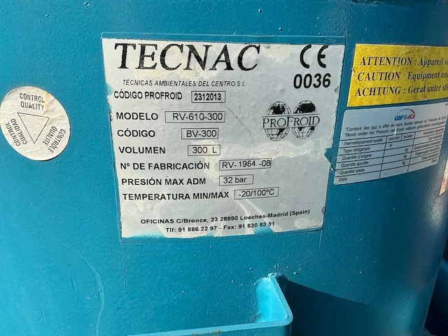 Tecna rv-610-300 verticale tank (2x) - afbeelding 7 van  8