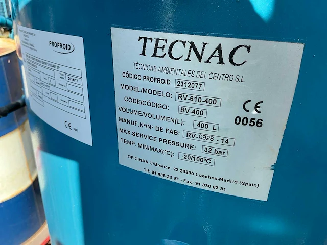 Tecna rv-610-400 verticale tank - afbeelding 6 van  6