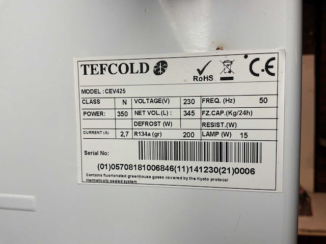 Tefcold cev425 koelkast - afbeelding 3 van  3
