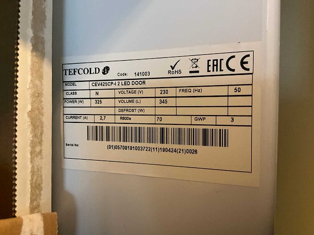 Tefcold cev425cp-i 2 led door drankenkoeling - afbeelding 4 van  4