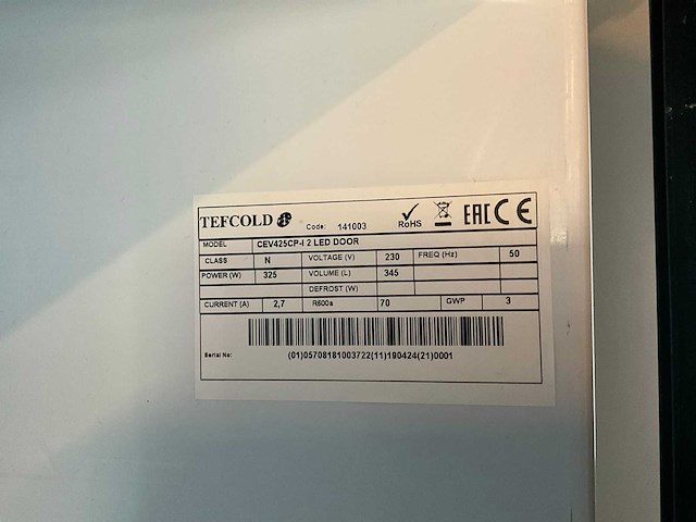 Tefcold cev425cp-i 2 led door drankenkoeling - afbeelding 2 van  8