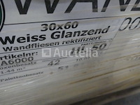 Tegel 30x60 cm (+/- 35 m²) wandelfliesen weiss glanzend hl50 - afbeelding 3 van  4