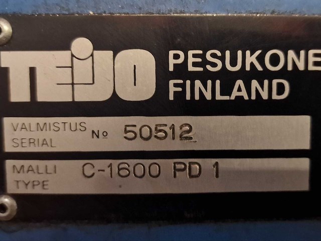 Teijo pesukoneet oy c-1600 pd 1 industriële was- en reinigingsmachines - afbeelding 3 van  9