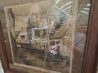 Tekening achter glas - afbeelding 1 van  3
