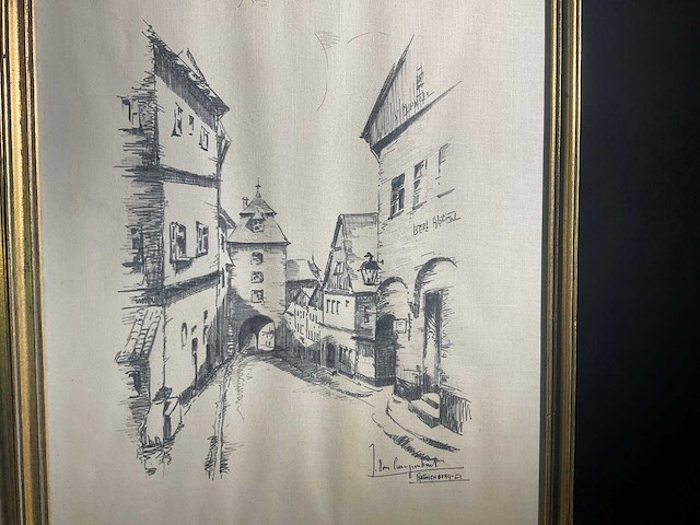 Tekeningen ‘strasbourg’ en ‘rothenburg’ (2x) - afbeelding 2 van  7