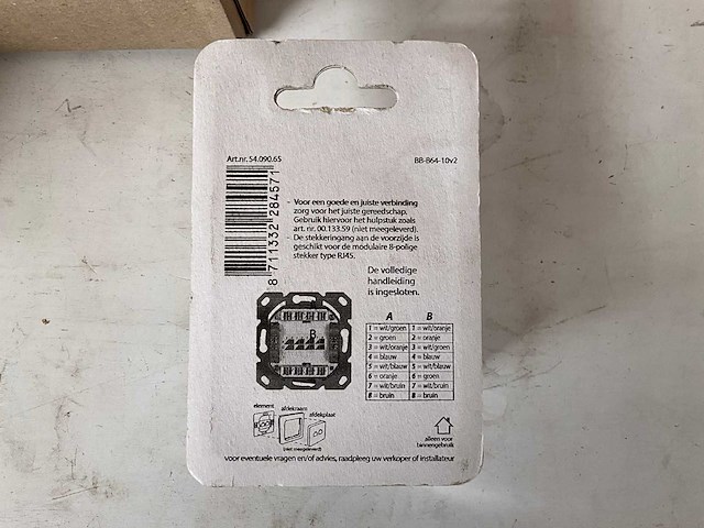 Tel/data contactdoos cat6a inbouw 2x 8 polig (49x) - afbeelding 4 van  4