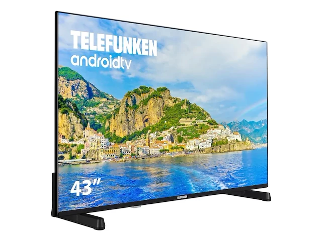 Telefunken 43dtua724 - android tv 43 inch 4k ultra hd, frameless design, hdr10, dolby vision, bluetooth, chromecast built-in, compatible with google assistant, dolby atmos - afbeelding 1 van  1