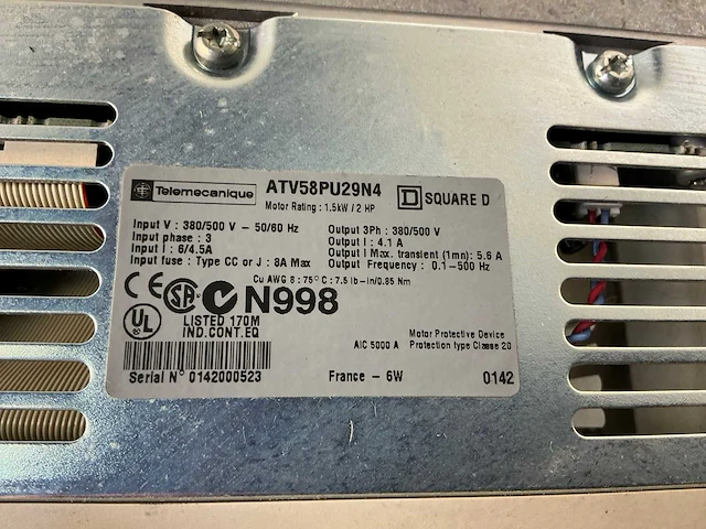 Telemecanique altivar58 atv58pu29n4 frequentieregelaar (2x) - afbeelding 6 van  7