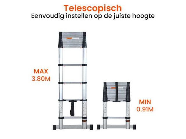 Telescoop ladder 3.8 - afbeelding 1 van  2